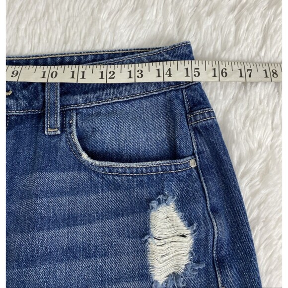 Guess Cotton Denim Mini Skirt Size S Blue Women's Raw Hem Distressed - Picture 7 of 10
